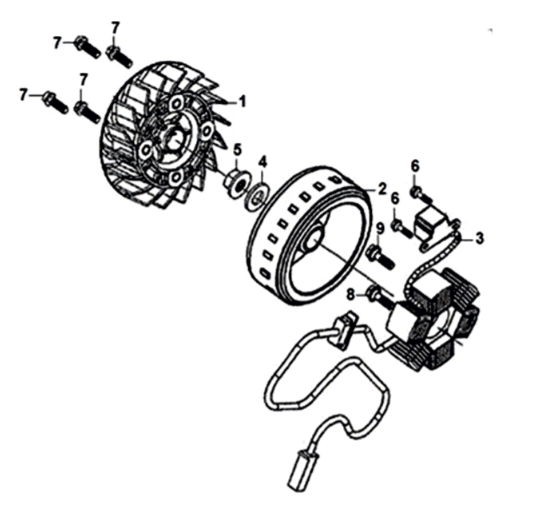 Steranker/ vliegwiel Sym Orbit III 125I E4