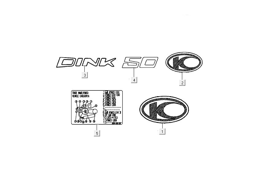 Autocollant - Transferts Kymco New Dink 4 temps bleu océan profond