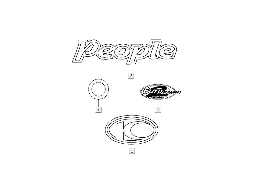 Emblèmes – Autocollants – Logo Kymco People 50 2T AC bleu