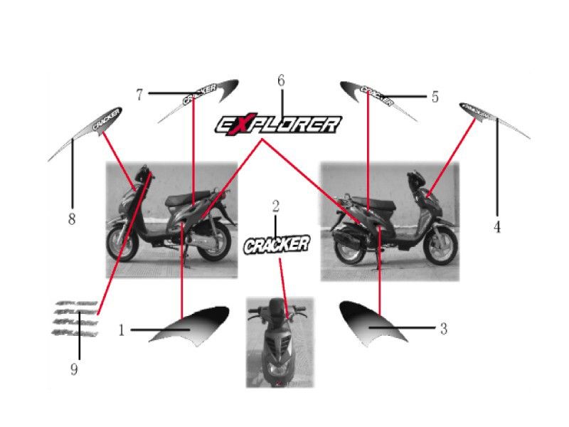 Autocollants Generic Cracker bleu 2010 2 temps
