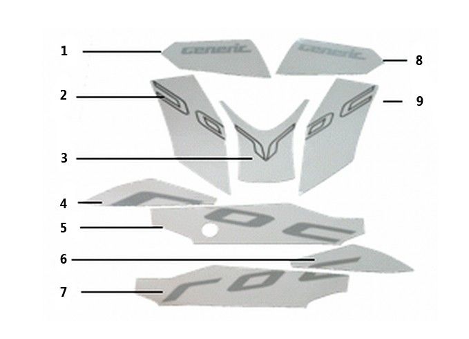 Emblèmes – Autocollants – Logo Generic Roc 50 2T AC 2010 argent 25km/h