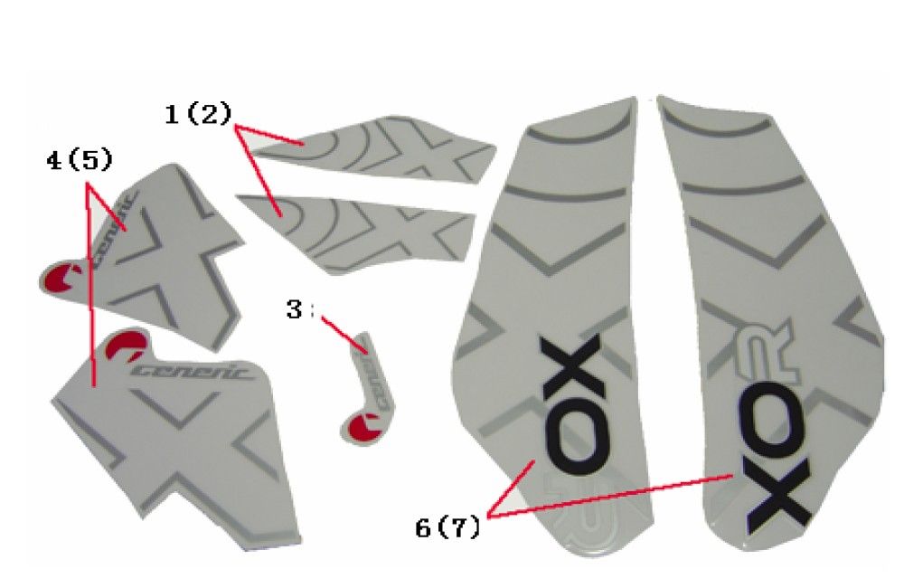 Autocollants Generic Xor blanc 2009 2 temps