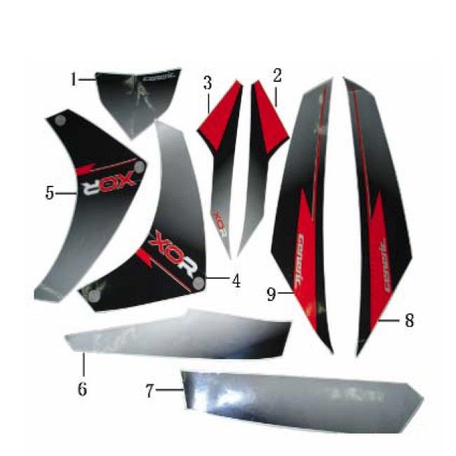 Autocollants Generic Xor silver 2006 2 temps