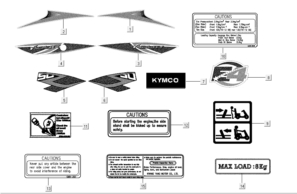 Stickers Kymco Agility FR 12