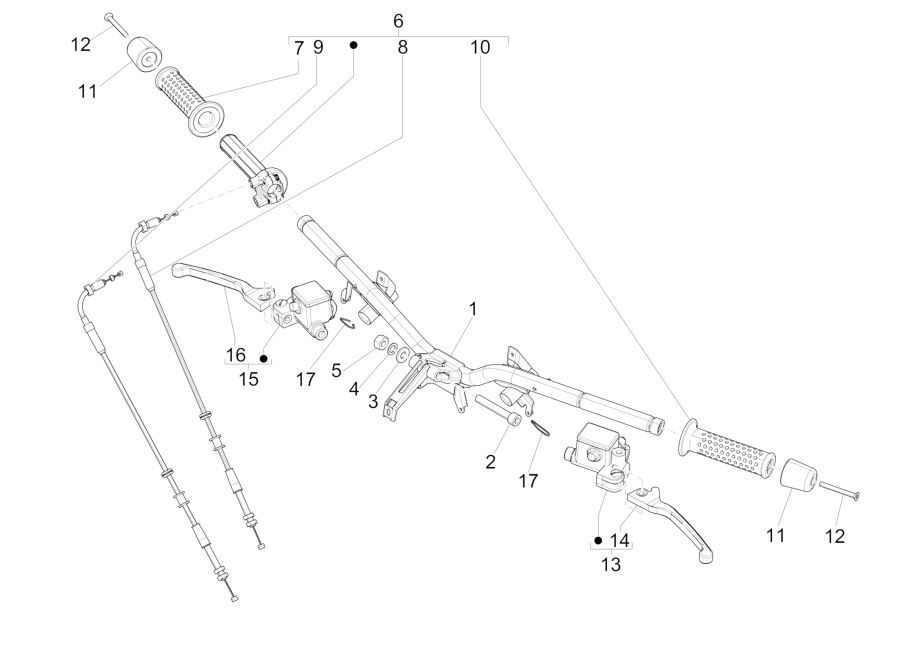 Guidon - pompes de frein GTS 125 IE