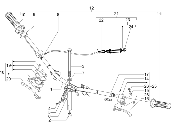 Volant - pompes de frein Piaggio Zip 50 SP 2006-2013