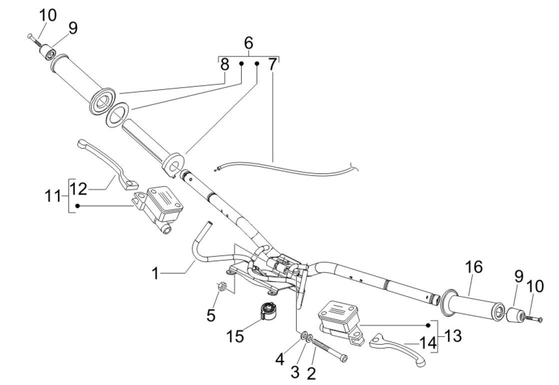 Guidon - Pompes de frein Vespa GTV 250 4T 4V IE