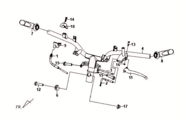 Leviers de volant/de frein KPL. L/R Sym Fiddle II 125S