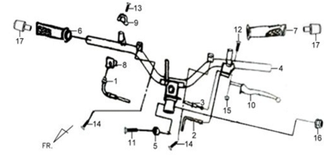 Leviers de direction/de frein/câbles Sym X'PRO 125