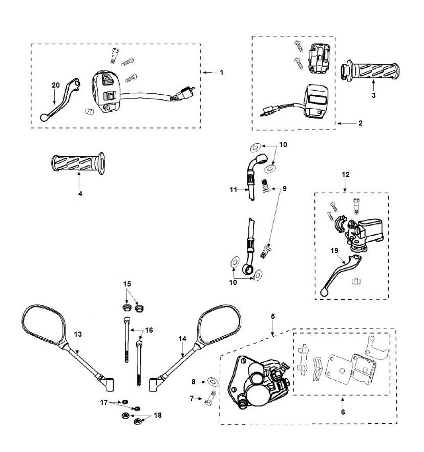 Pièces de direction - Rétroviseurs Peugeot Vivacity 3 4 temps