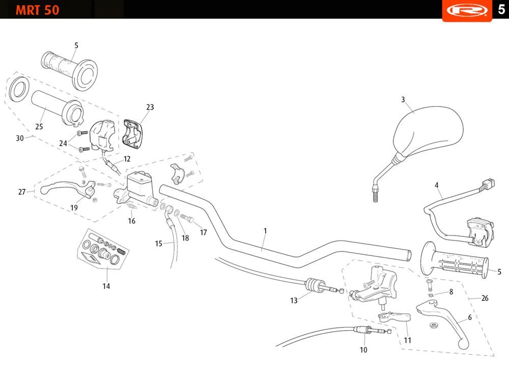 Pièces de direction - Rétroviseurs Rieju MRT SM noir 2010 2 temps