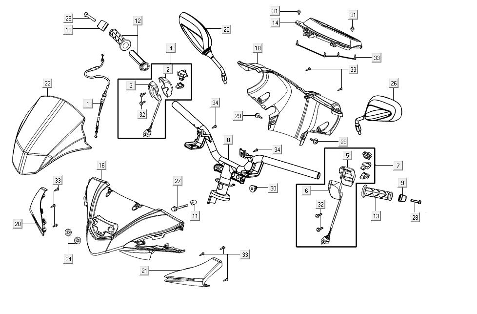 pièces de direction AGILITY 16+ 4T 125 Matte Metallic Light Blue