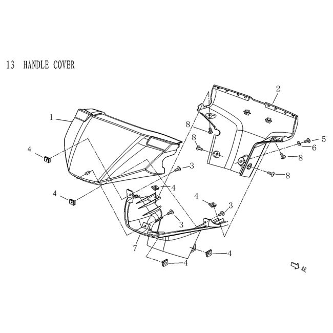 Pièces de direction Agm Qube gris