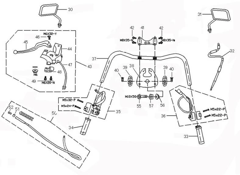 Pièces de direction AGM Retro Extra blanc mat