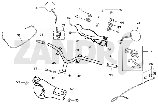 Pièces de direction Santini Capri anthracite mat