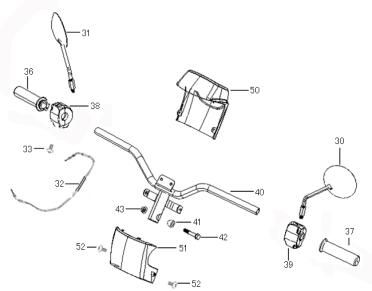 Pièces de direction Benzhou ZN50QT-36 champagne