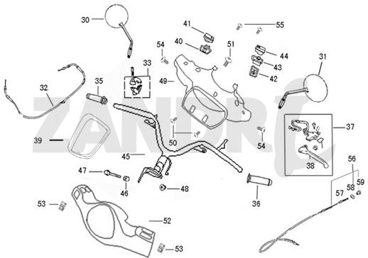 Pièces de direction BTC Riva Sport bleu foncé