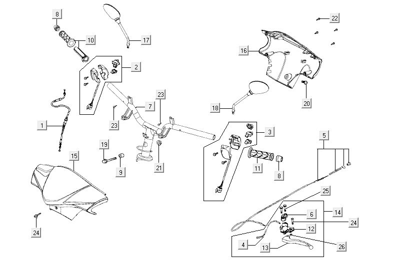 Pièces de direction Kymco Agility Fat 12' 4 temps renault brown