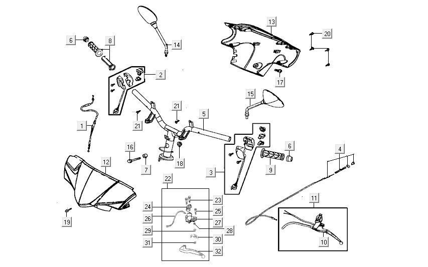 Pièces de direction Kymco Carry 4 temps blanc