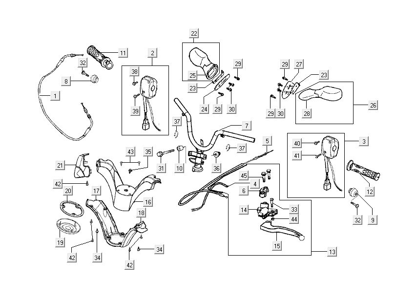 pièces de direction Kymco Grand Dink 2 temps Anthracite