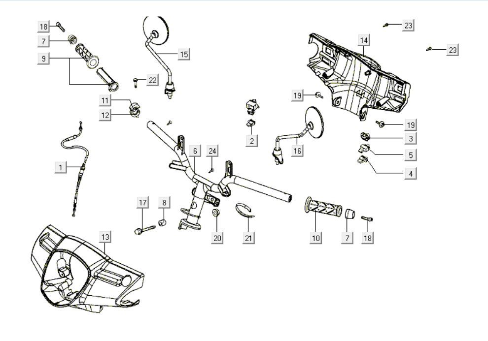 Pièces de direction Kymco Like 200i White