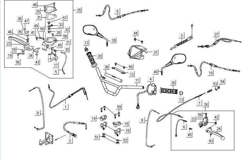 Pièces de direction Kymco Maxxer 90 Black