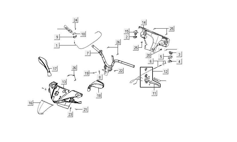 Pièces de direction Kymco VP50i injection euro 4 tecno silver