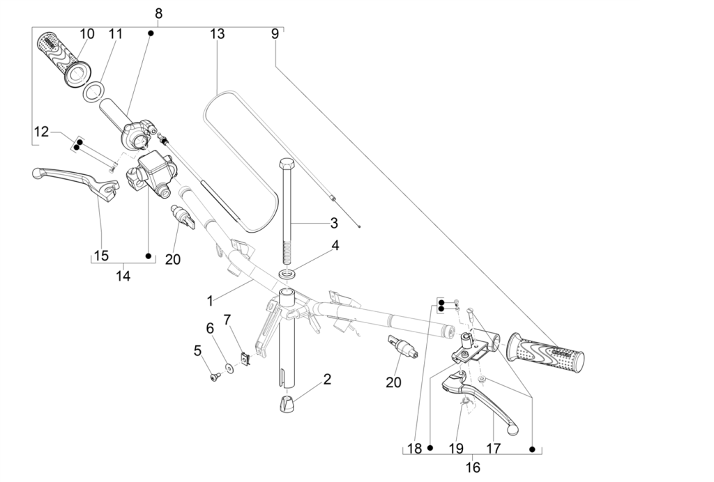 Pièces de direction Piaggo Zip 4 temps (injection euro4 IGET)