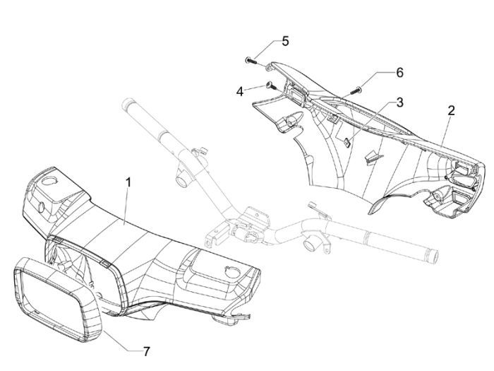 Crémaillère de direction Vespa S 25km 4 temps 2 soupapes noir lucido 94