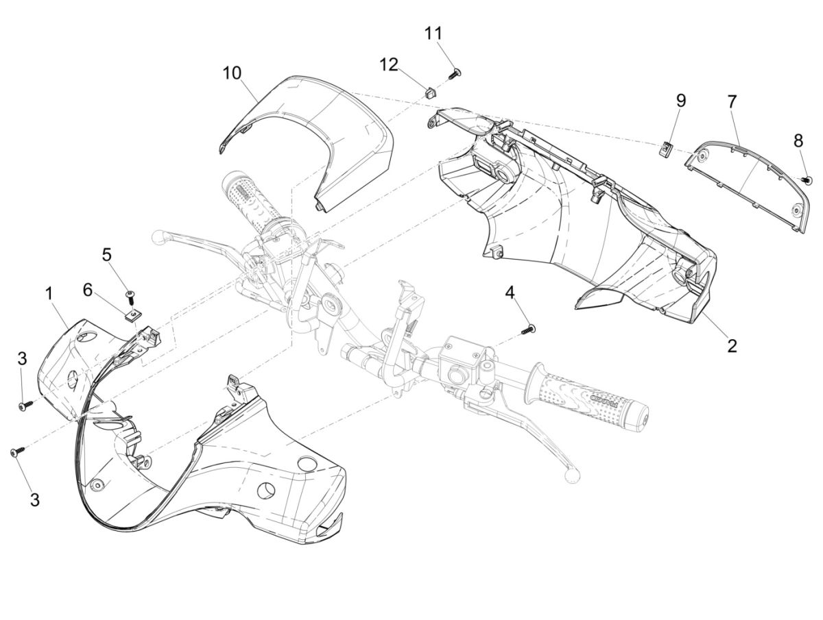 Couvre-volants Piaggio Medley 125 4T IE ABS E4 2016-2019 (EMEA)