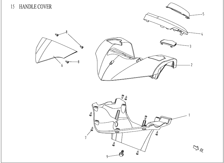 Pièces de direction AGM Venom white-Stuurkapdelen-AGM-Venom-wit