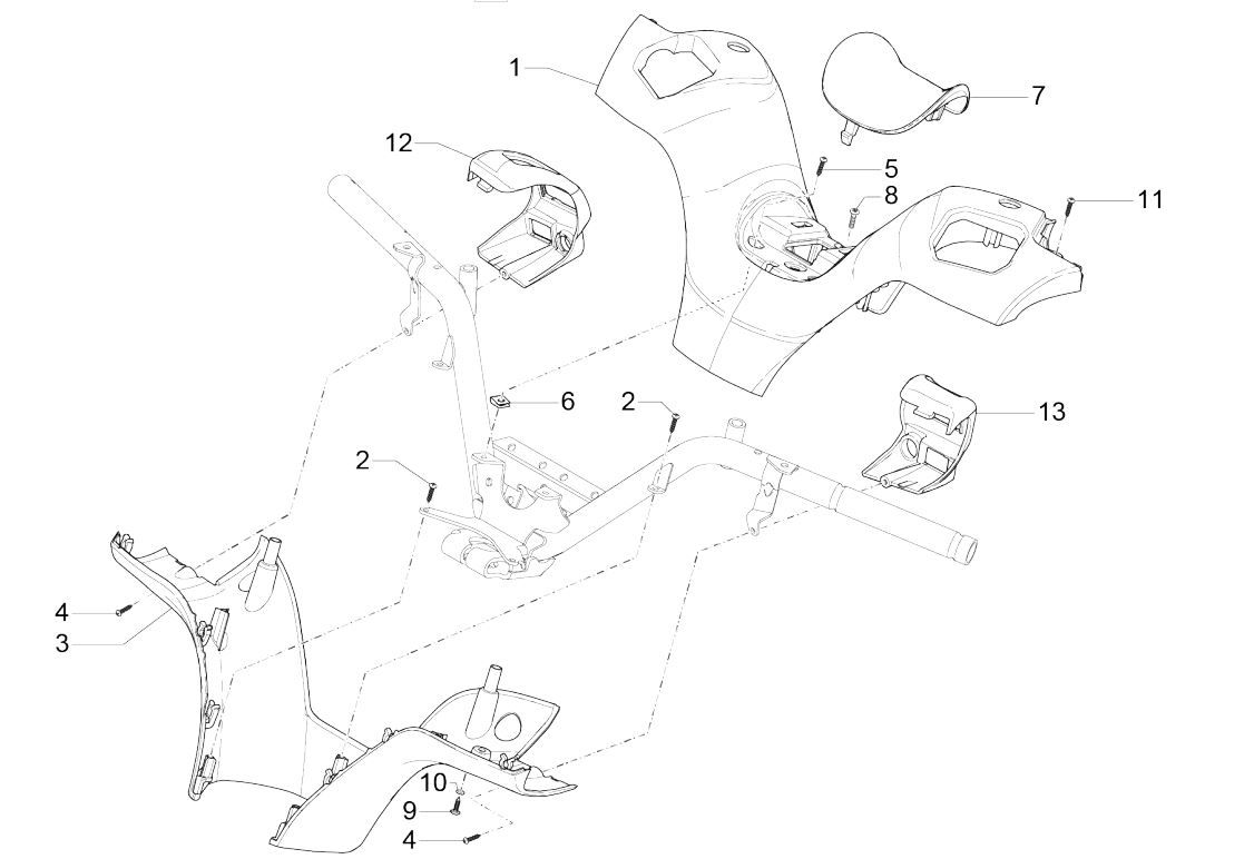 Couvre-volant Piaggio MP3 300 ie E4 LT BUSINESS - SPORT NOABS-ABS 2016 - 2018 (EMEA)