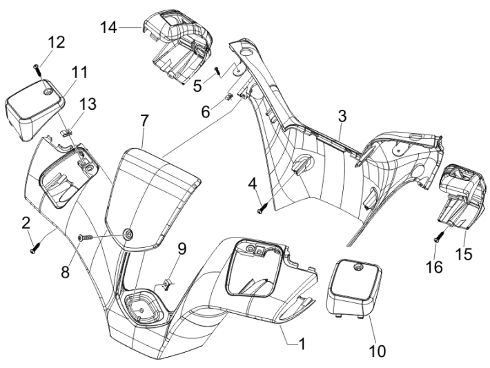 Couvre-volant Piaggio MP3 300LT Sport 2009-2014
