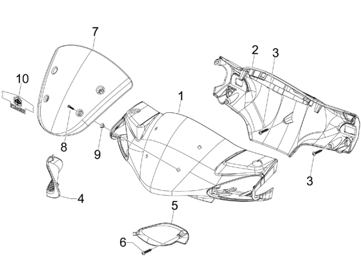 Capuchons de guidon Piaggio NRG Power DD 2007-2017
