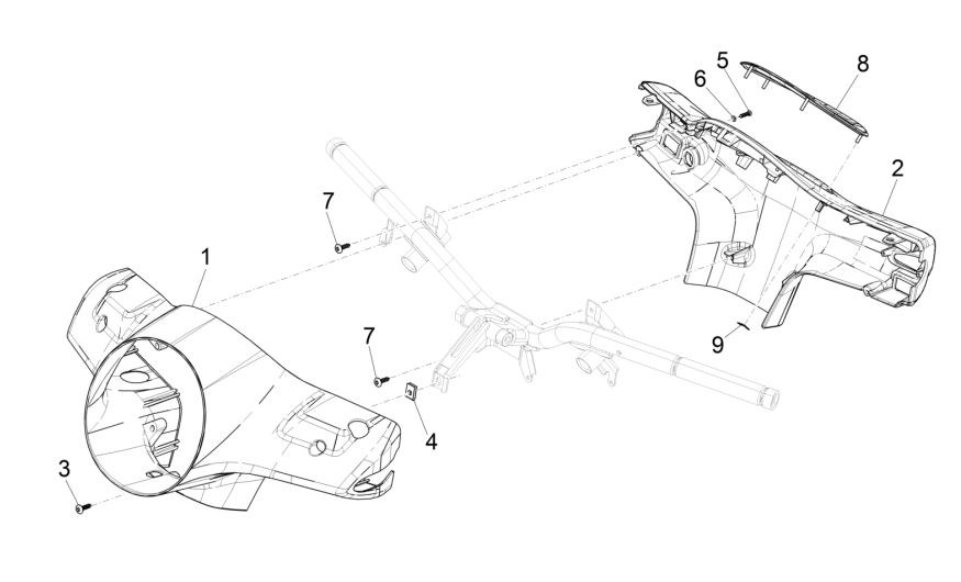 Couvre-volants pour Vespa GTS 125 4T E4 ABS 2019 (EMEA)