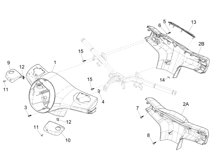 Housses de guidon Vespa GTS 300 ie 2008-2016 (avec et sans ABS) noir 85/B