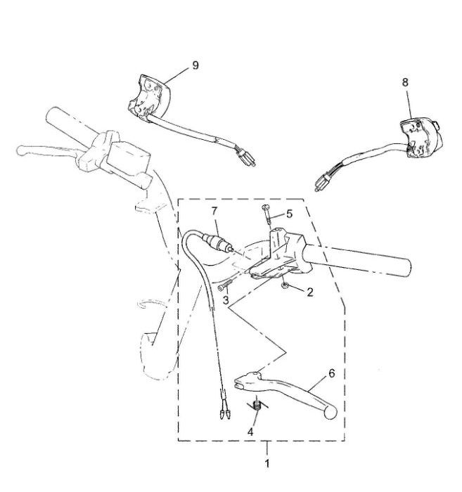 Commutateur guidon Yamaha Jog-R LC 2 temps