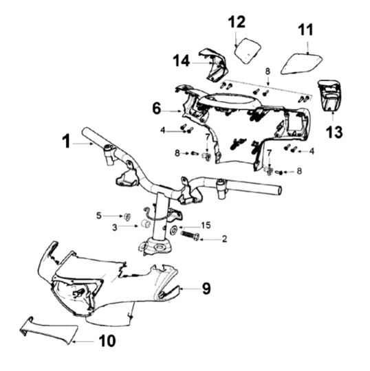Stuurstang Peugeot Django 125 Allure E3 2014-2017 SATIN FLASH (Q2)