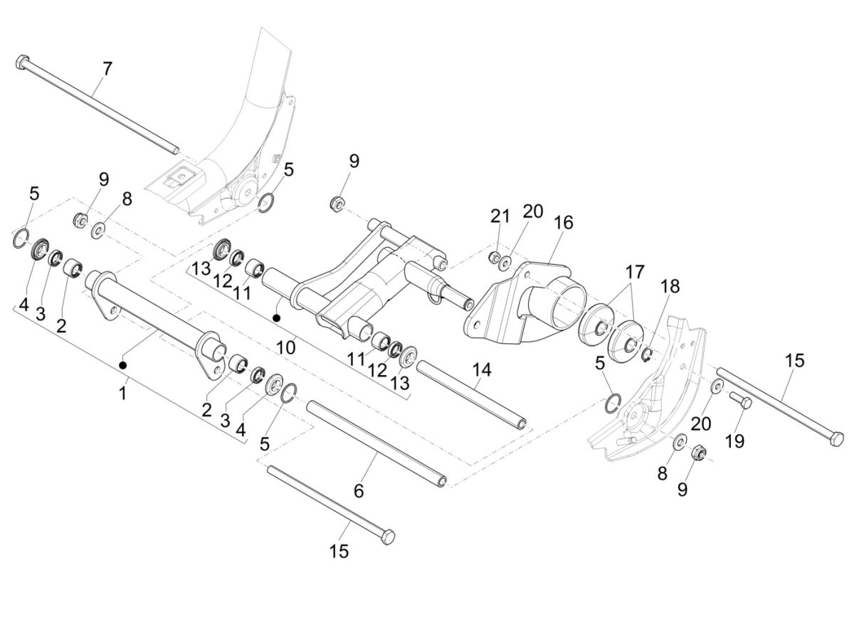 Sous-châssis Liberty 125 IGET 4T 3V IE E4 ABS 2015 - 2019 (EMEA)
