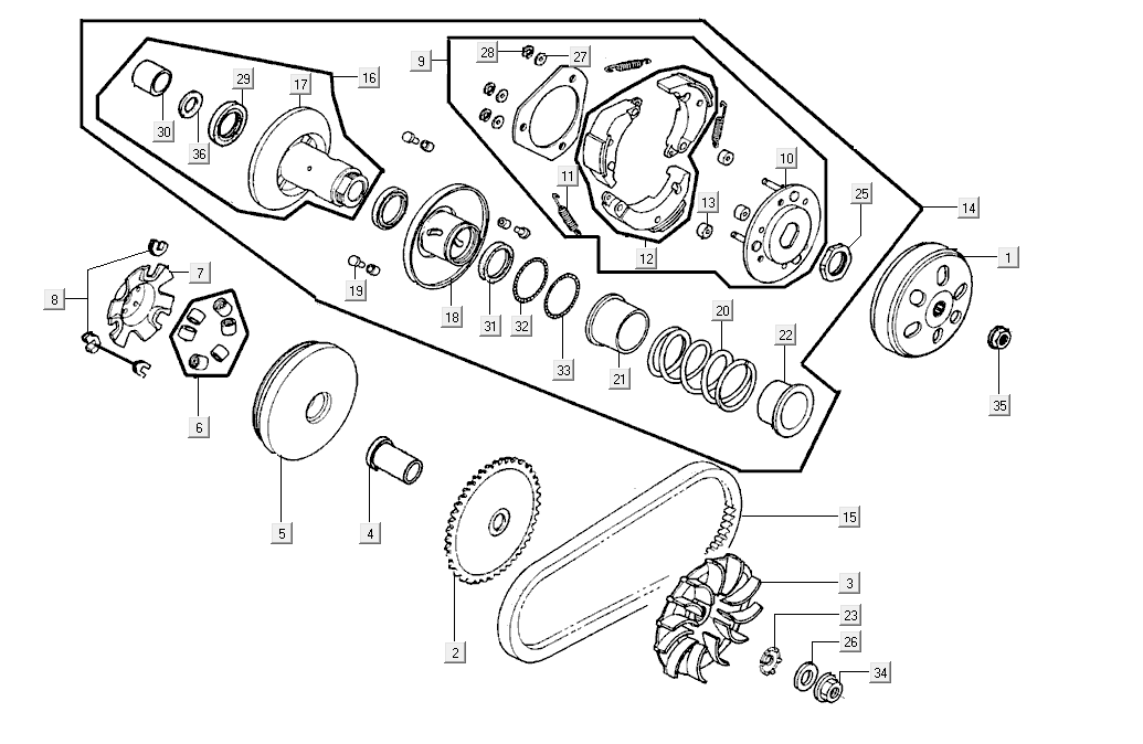 Pochette Kymco Super8 Street 50i E4 Gris mat
