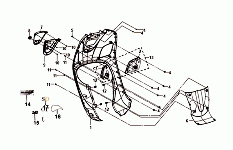 Optique de phareSym Fiddle III blanc (WH-006)