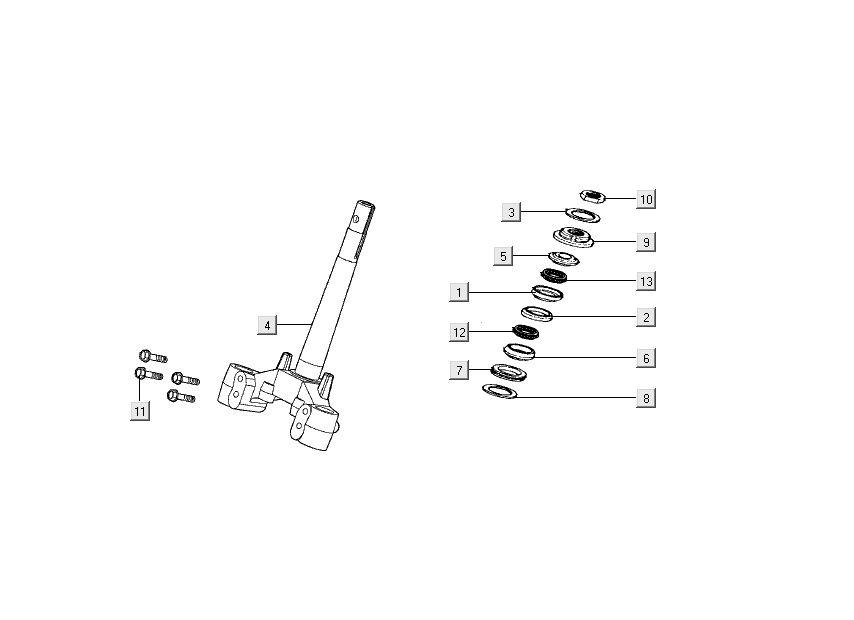 Té de fourche - Jeu de direction Kymco Nexxon 50 4T AC gris foncé