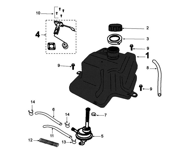 Tank and pump Peugeot Kisbee 2-takt