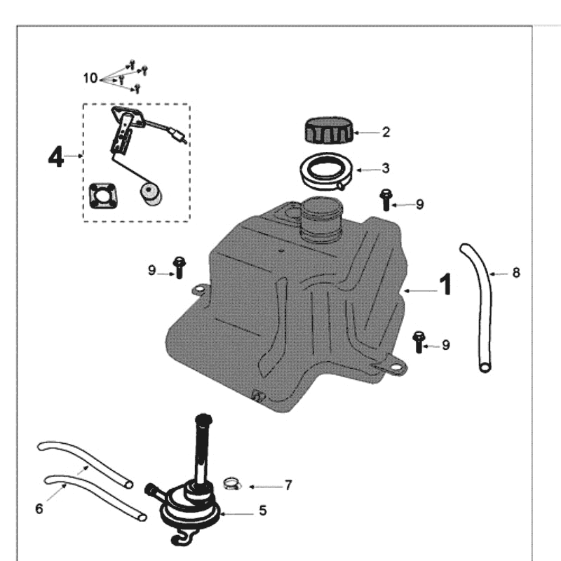Réservoir et essence Peugeot Kisbee noir