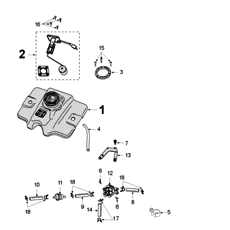 Réservoir et pompe à essence Pailoli Peugeot Speedfight 3 4 temps Bleu