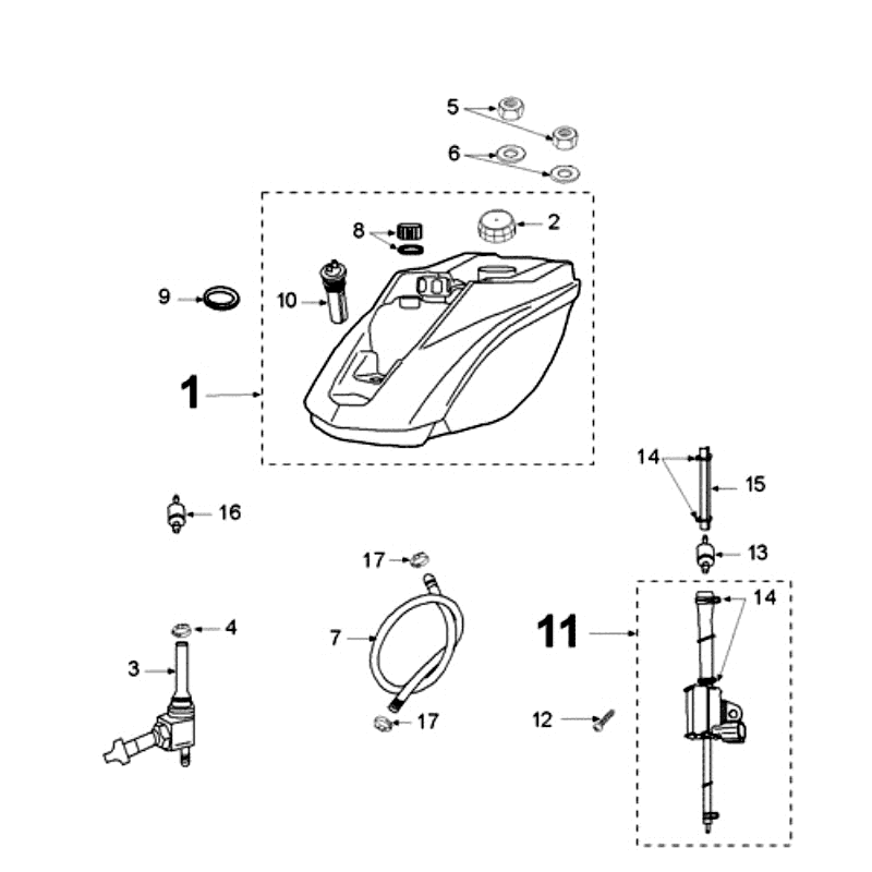 Réservoir et pompe à essence Peugeot Ludix 10 Noir
