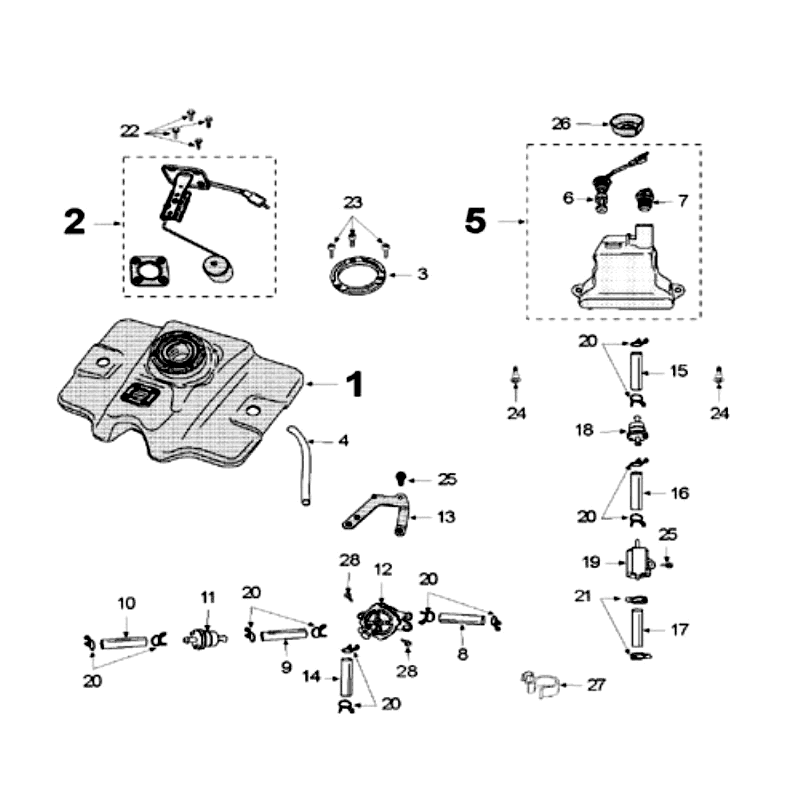 Réservoir et pompe à essence Peugeot Speedfight 3 AC Bleu