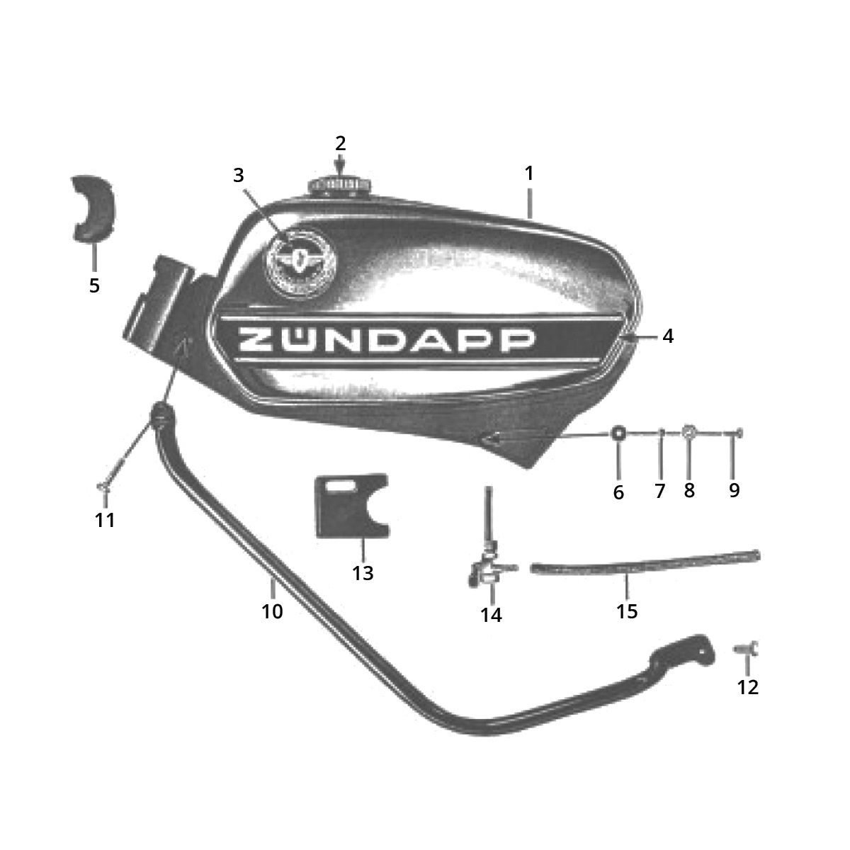 Réservoir de carburant - Robinet d’essence Zündapp C50 Sport 517-21L0