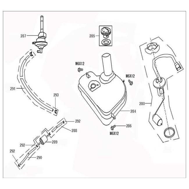 Réservoir d'essence China Grande Retro