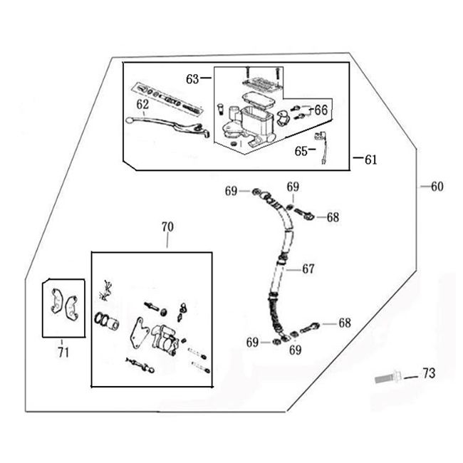 Pièces de frein droit China Grande Retro